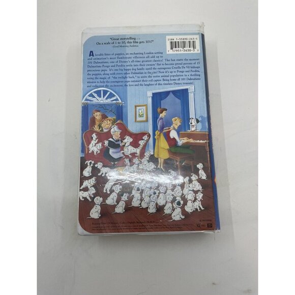 Disney VHS 101 Dalmatians 1992 Classic Animated Film Clamshell - Picture 4 of 8